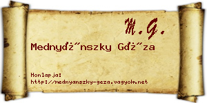Mednyánszky Géza névjegykártya