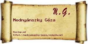 Mednyánszky Géza névjegykártya
