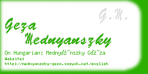 geza mednyanszky business card